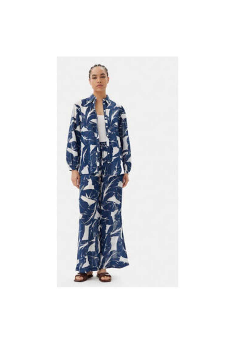 Pantaloni dama  511FD25012 - Bumbac/Viscoza - Bleumarin - Bleumarin