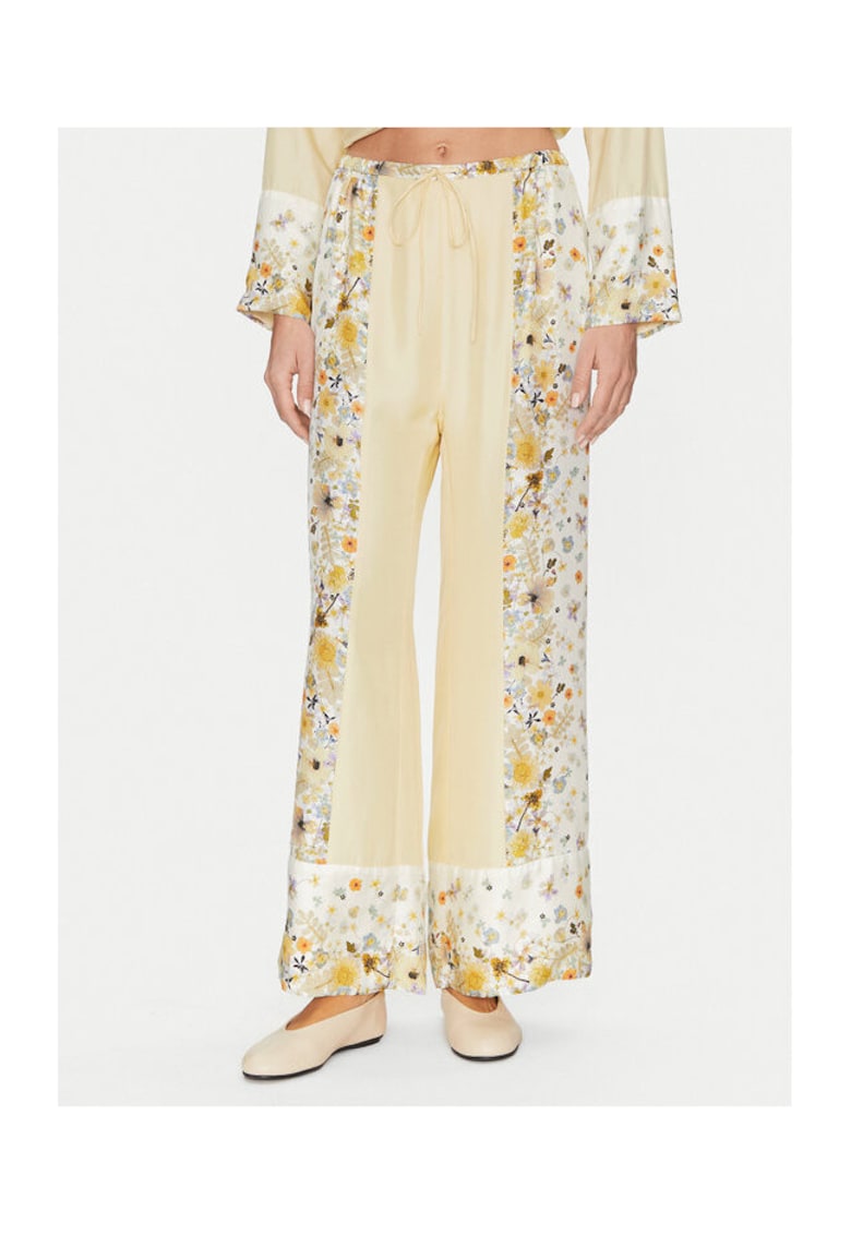 Pantaloni dama -  304893001 - Matase - Bej - Bej