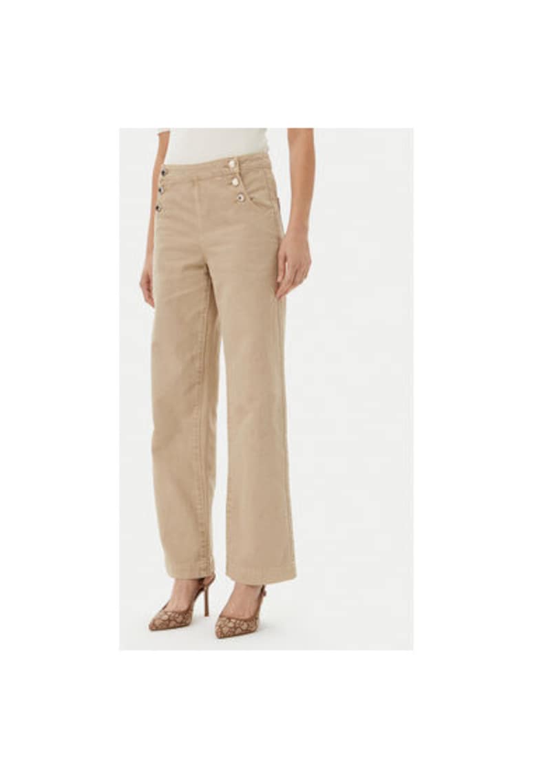 Pantaloni dama  251-PICHAK - Bumbac - Bej - Bej