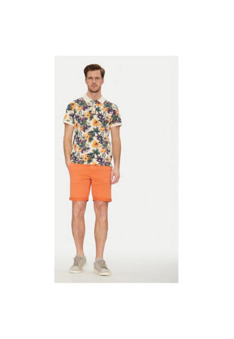 Pantaloni scurti barbati  20717939 - Bumbac - Portocaliu - Portocaliu