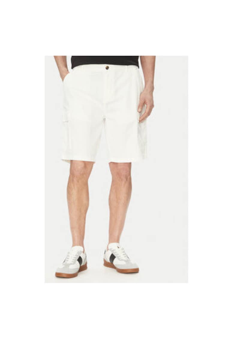 Pantaloni scurti barbati  TW536 - Bumbac - Alb - Alb