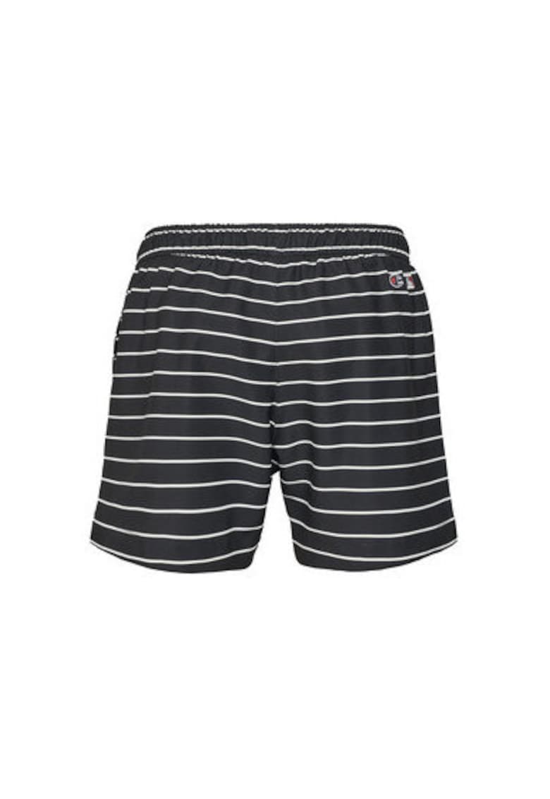 Pantaloni scurti de baie barbati  221043 - Poliester - Alb/Negru - Alb/Negru