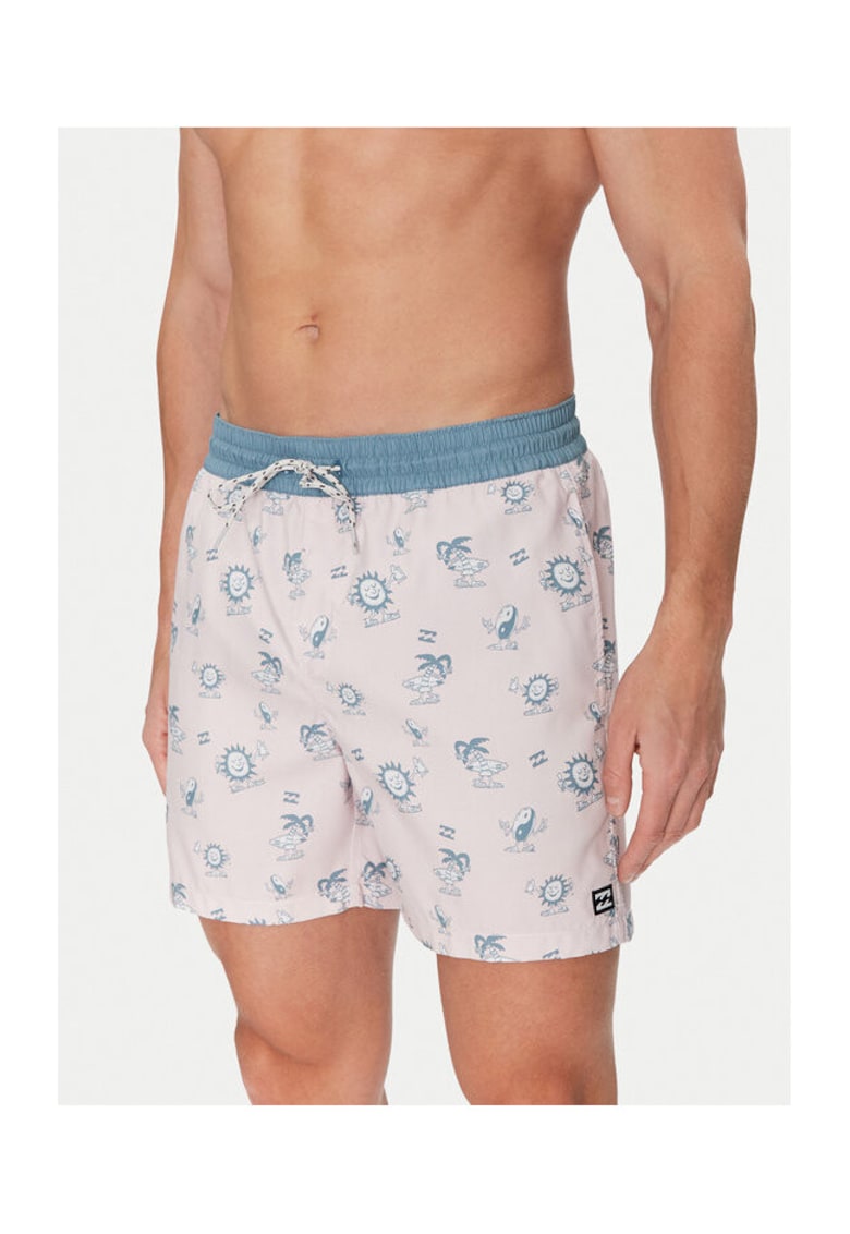 Pantaloni scurti de baie barbati  EBYJV00144 - Poliester reciclat - Roz - Roz