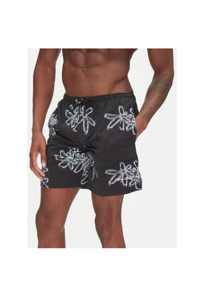 Pantaloni scurti de baie barbati  91413741861 - Nylon - Negru - Negru