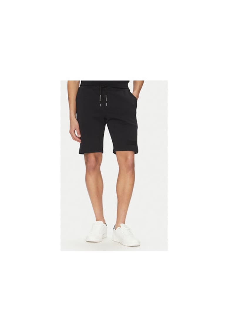 Pantaloni scurti sport barbati  25411850 - Bumbac/Nylon - Negru - Negru
