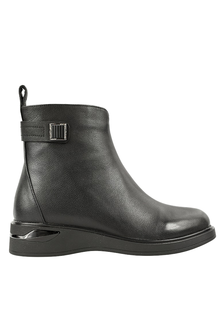 Ghete elegante - dama -  JY70016A negru - piele naturala - Negru