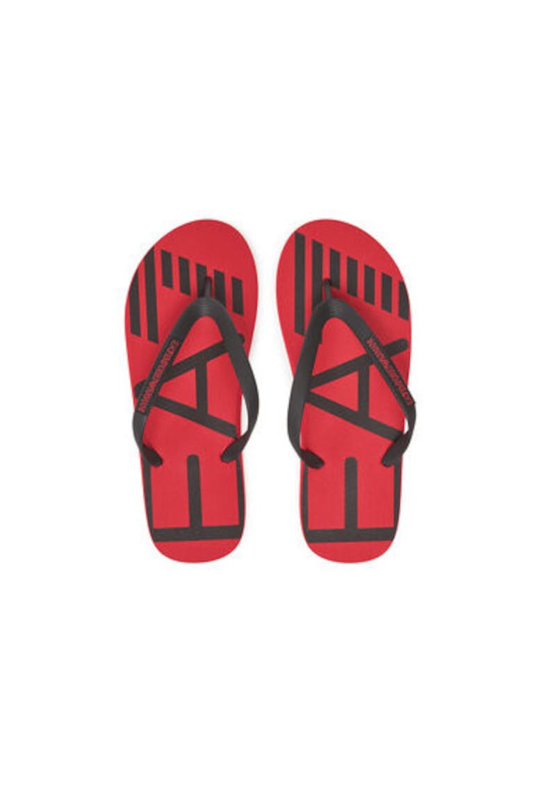Papuci flip-flop barbati  Emporio Armani - XCQ004 XK196 - Sintetic - Negru/Rosu - Rosu/Negru
