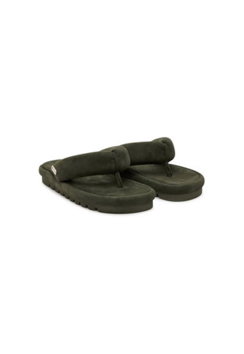 Papuci flip-flop dama  HILARY - Piele naturala - Verde - Verde