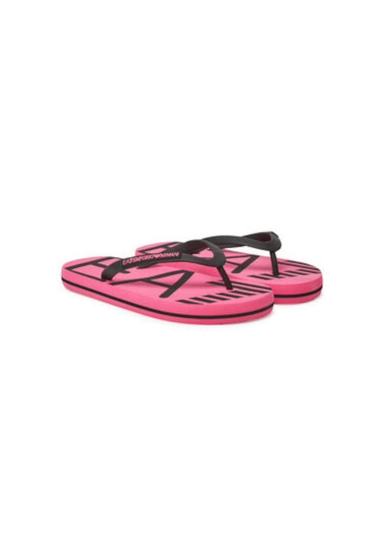 Papuci flip-flop dama  Emporio Armani - XCQ004 XK196 - Sintetic - Negru/Roz - Negru/Roz