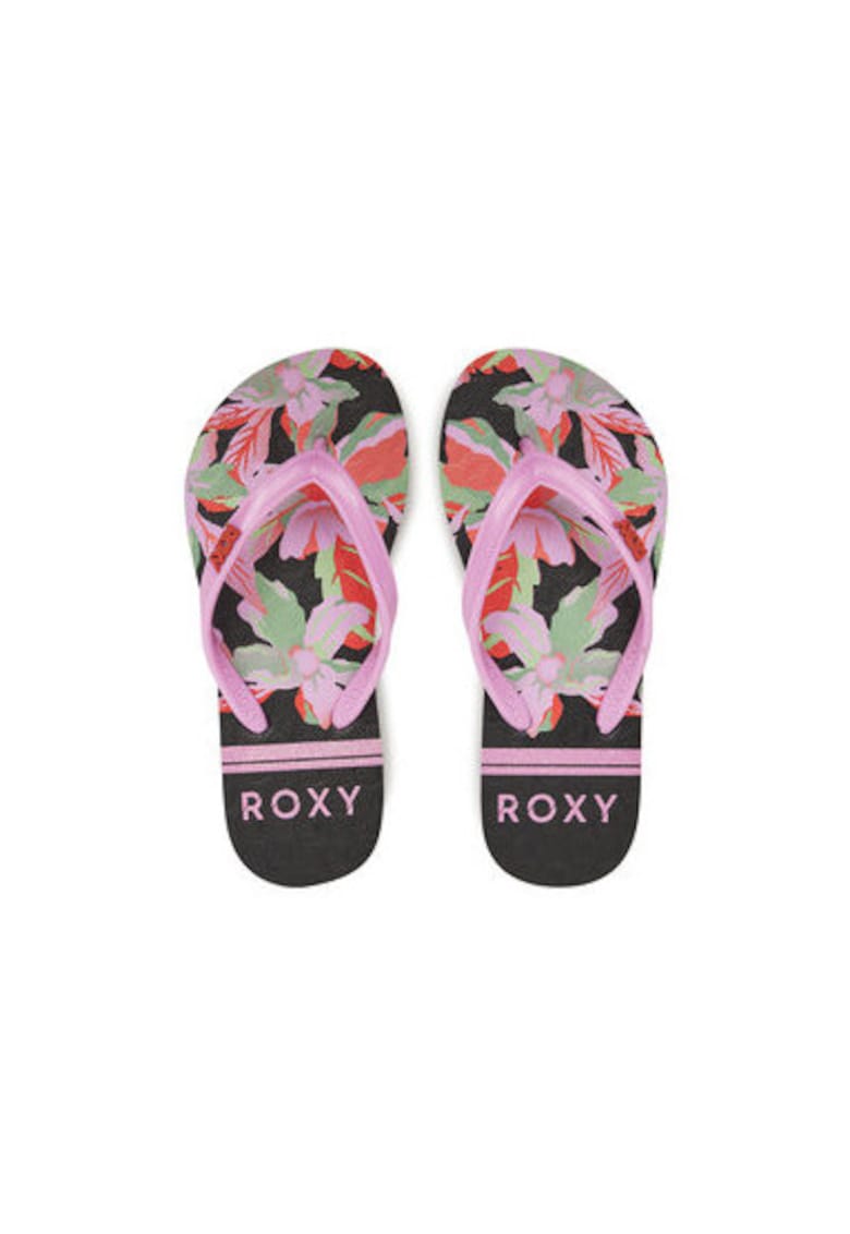 Papuci flip-flop dama  ARGL100283 - Sintetic - Negru/Roz - Negru/Roz