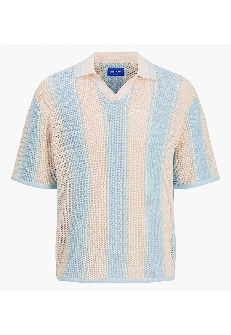 Pulover barbati Jack Jones - 12277266 - Bumbac - Bej/Albastru deschis - Bej/Albastru deschis