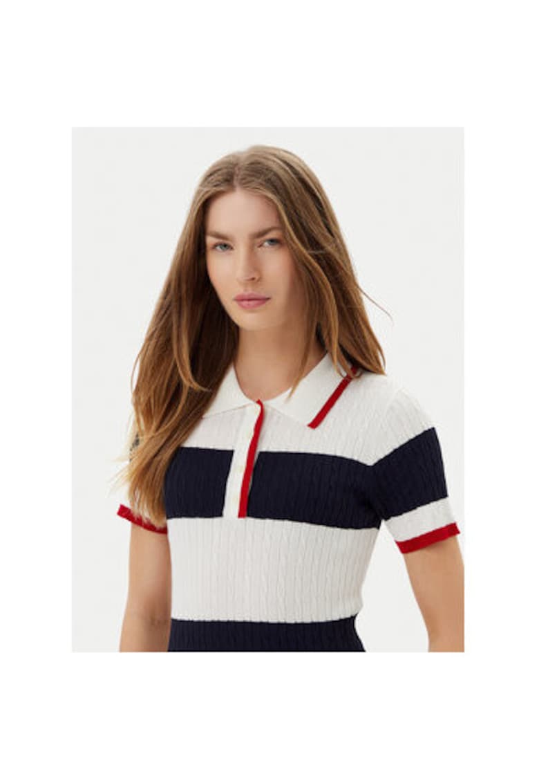 Pulover dama  ACMA001937 - Viscoza/Nylon - Alb/Bleumarin - Alb/Bleumarin