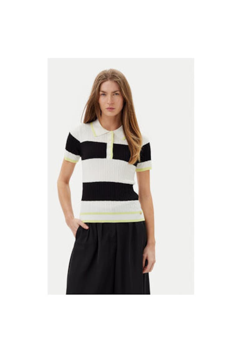 Pulover dama  ACMA001937 - Viscoza/Nylon - Alb/Negru - Alb/Negru