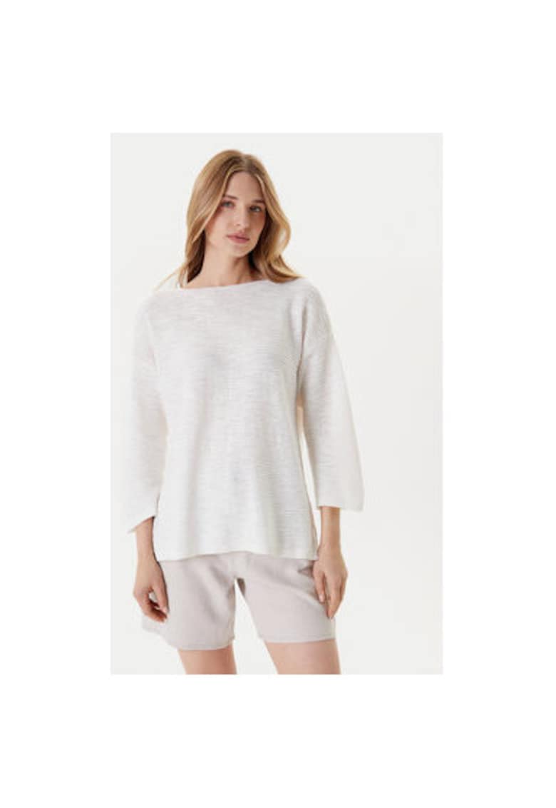 Pulover dama  115GD10CT - Bumbac/In - Alb - Alb