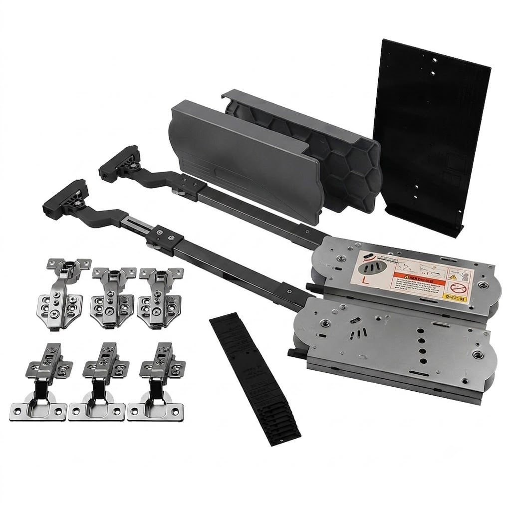 Kit ridicare usi pliante Teko GS325-L, max. 9.42 kg, otel si plastic, gri antracit