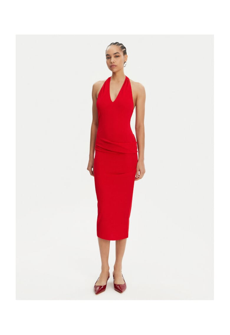 Rochie dama  25E251DR2321026 - Viscoza/Poliamida - Rosu - Rosu