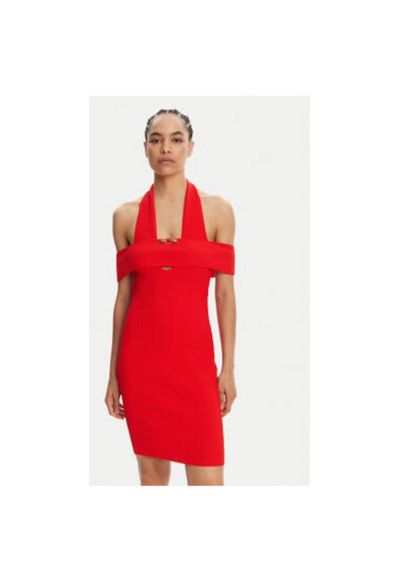 Rochie dama  78PAOM19 CMH51 - Viscoza/Poliamida - Rosu - Rosu
