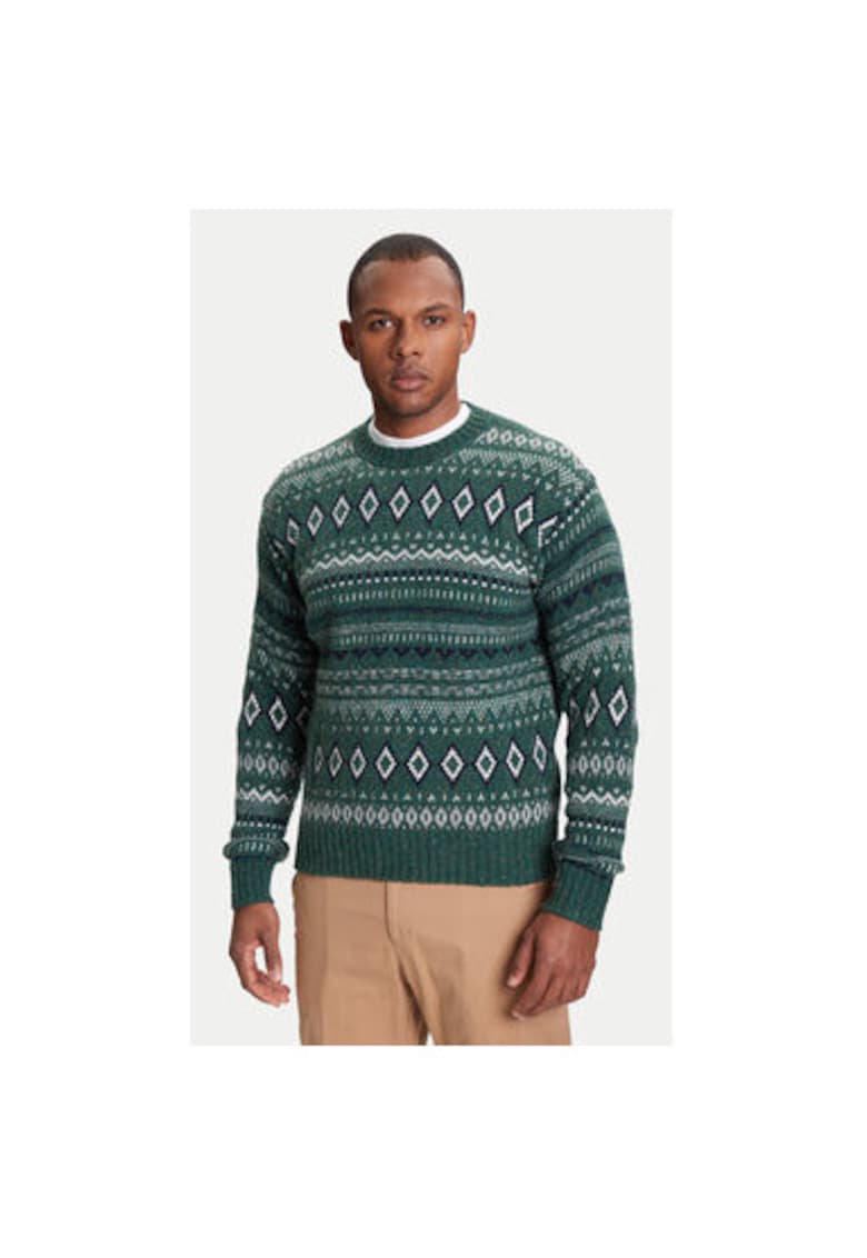Pulover barbati  1137K107V - Lana/Nylon - Verde - Verde