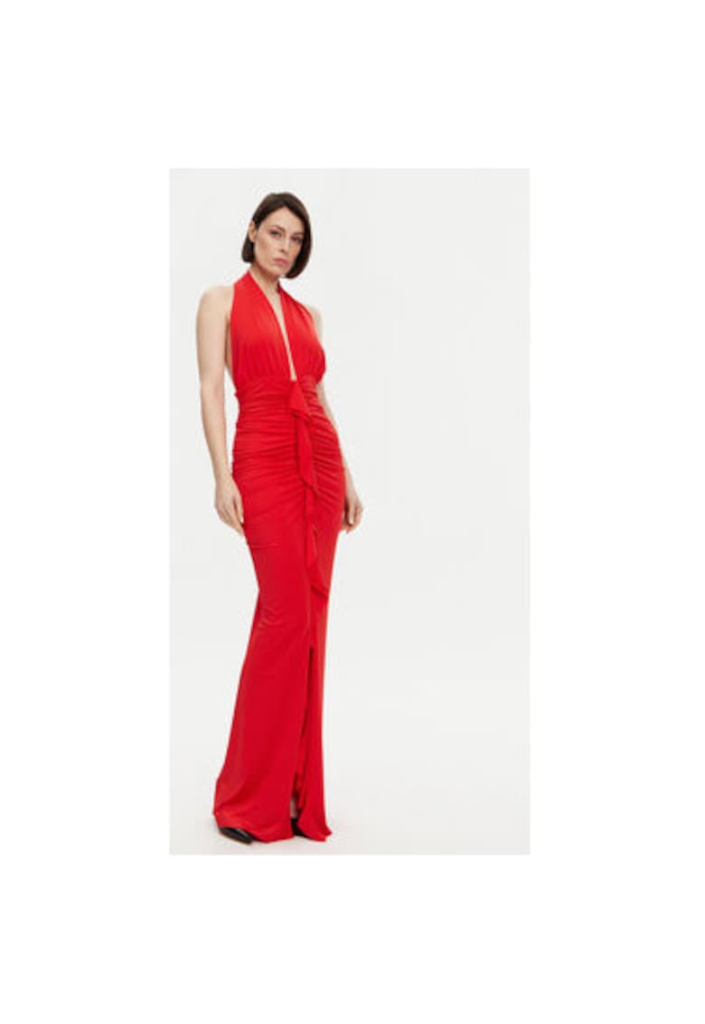 Rochie dama  53-3349 - Poliester/Elastan - Rosu - Rosu