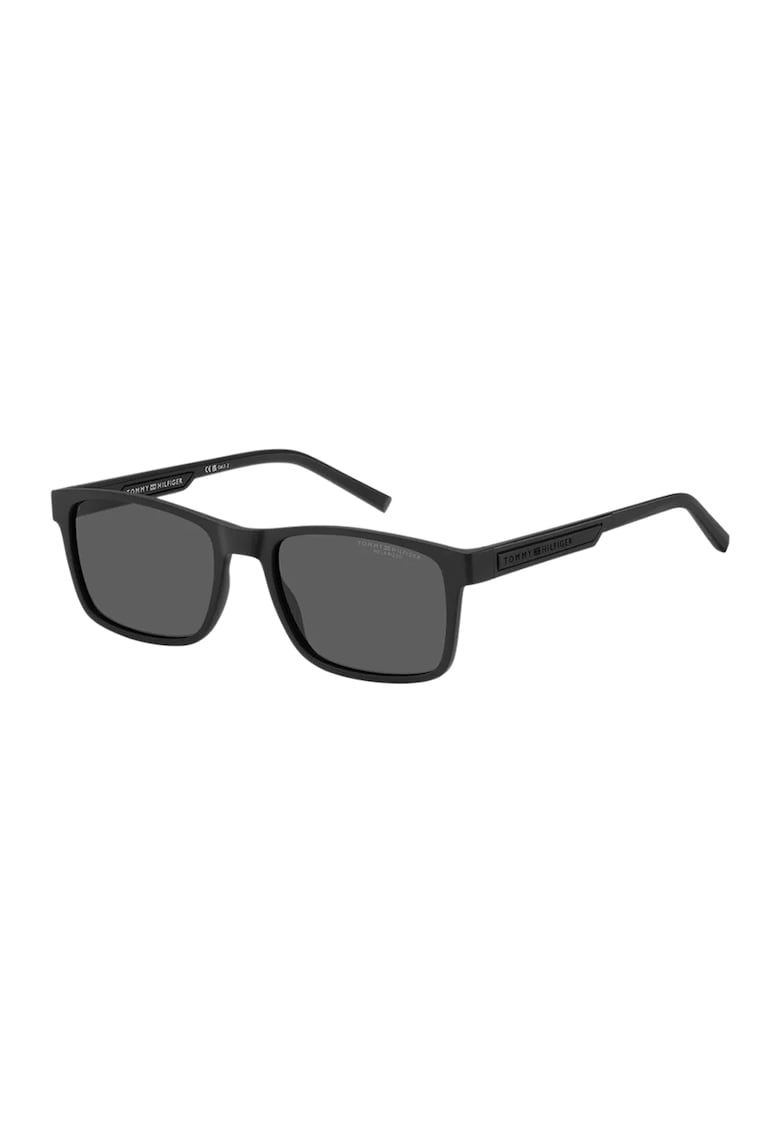 Ochelari de soare drepunghiulari cu logo - Negru