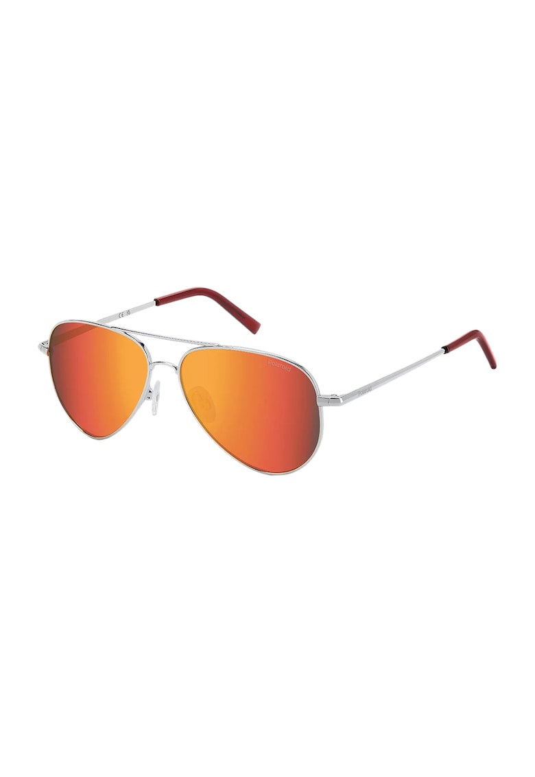 Ochelari de soare aviator - Visiniu/Argintiu