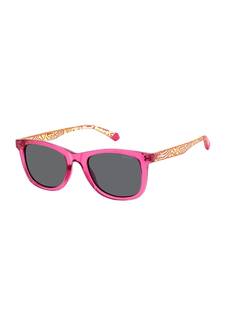 Ochelari de soare wayfarer cu lentile uni - Galben/Roz