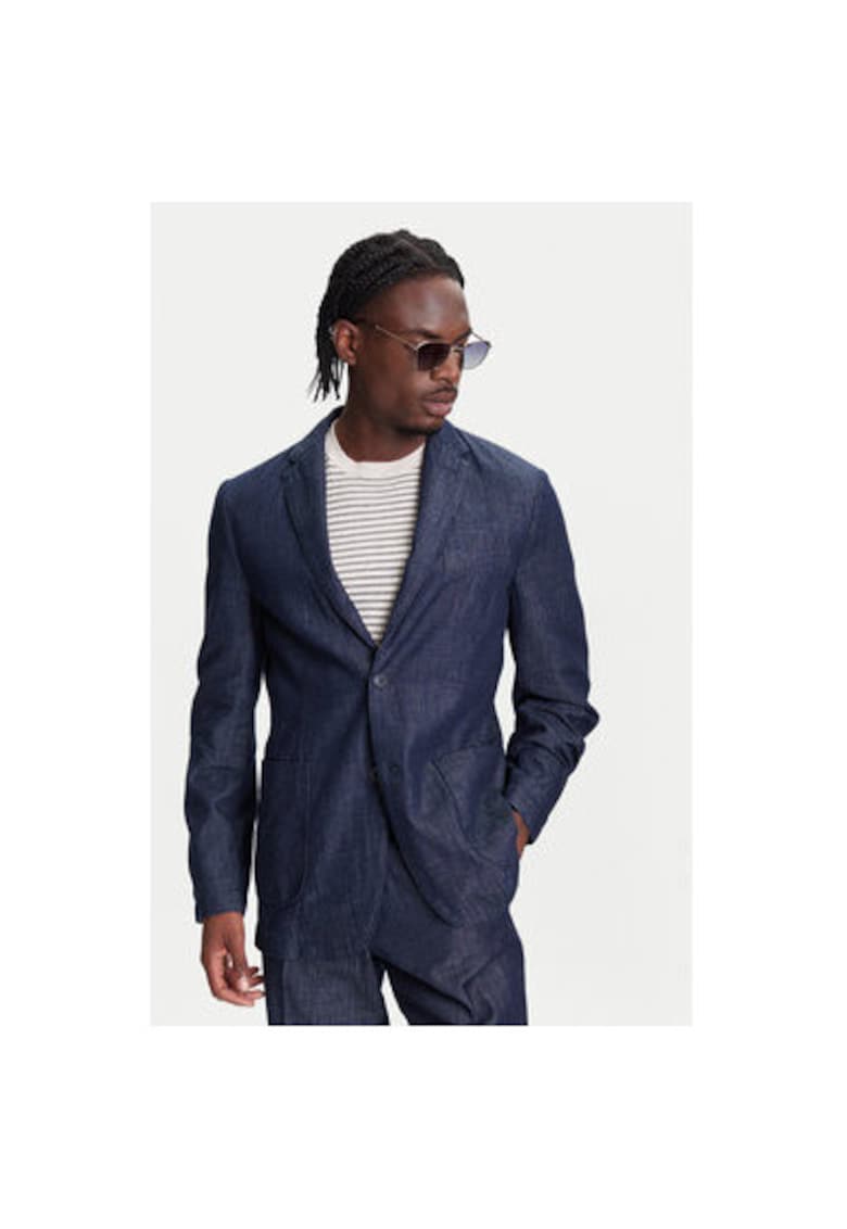 Sacou barbati  20QFUW01X - Bumbac - Bleumarin - Bleumarin