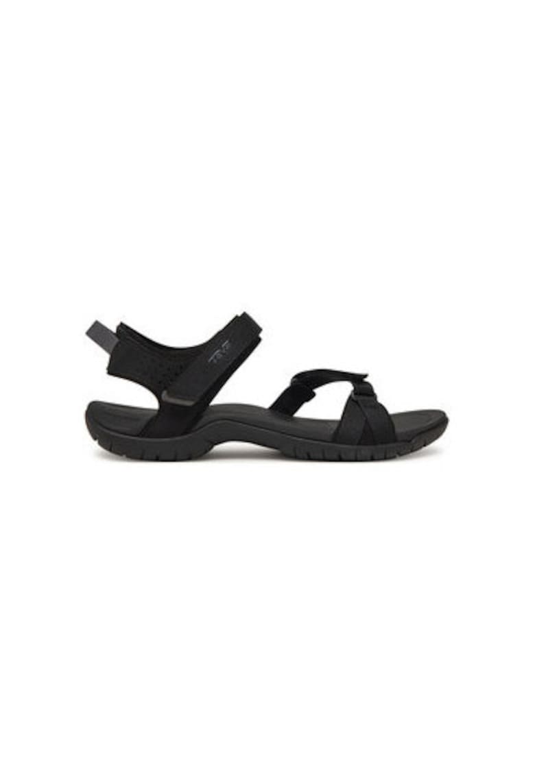 Sandale negre  textil - Negru