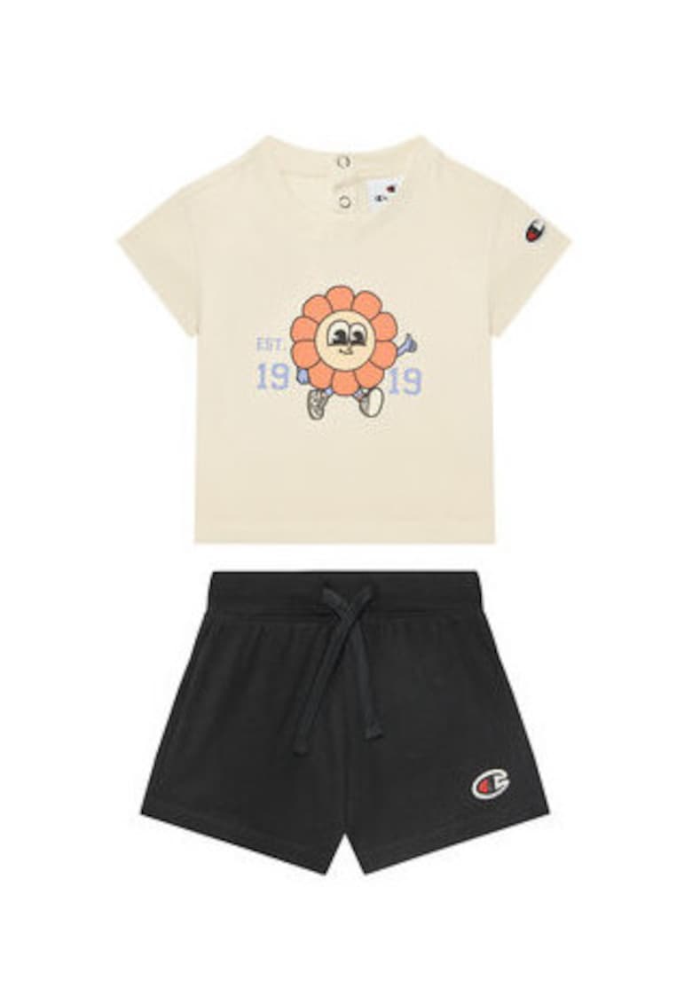 Set tricou si pantaloni scurti fete  405117 - Bumbac - Bej - Bej
