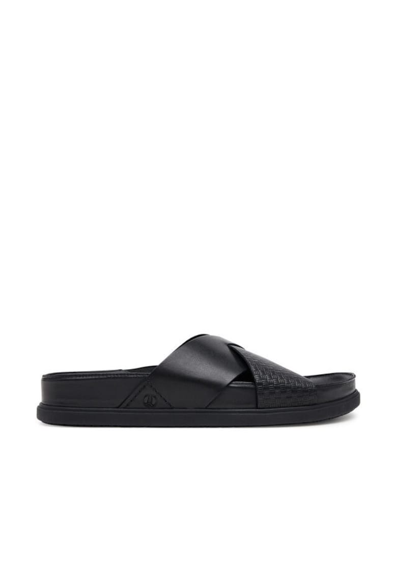 Slapi barbati  26181382 - Piele naturala - Negru - Negru