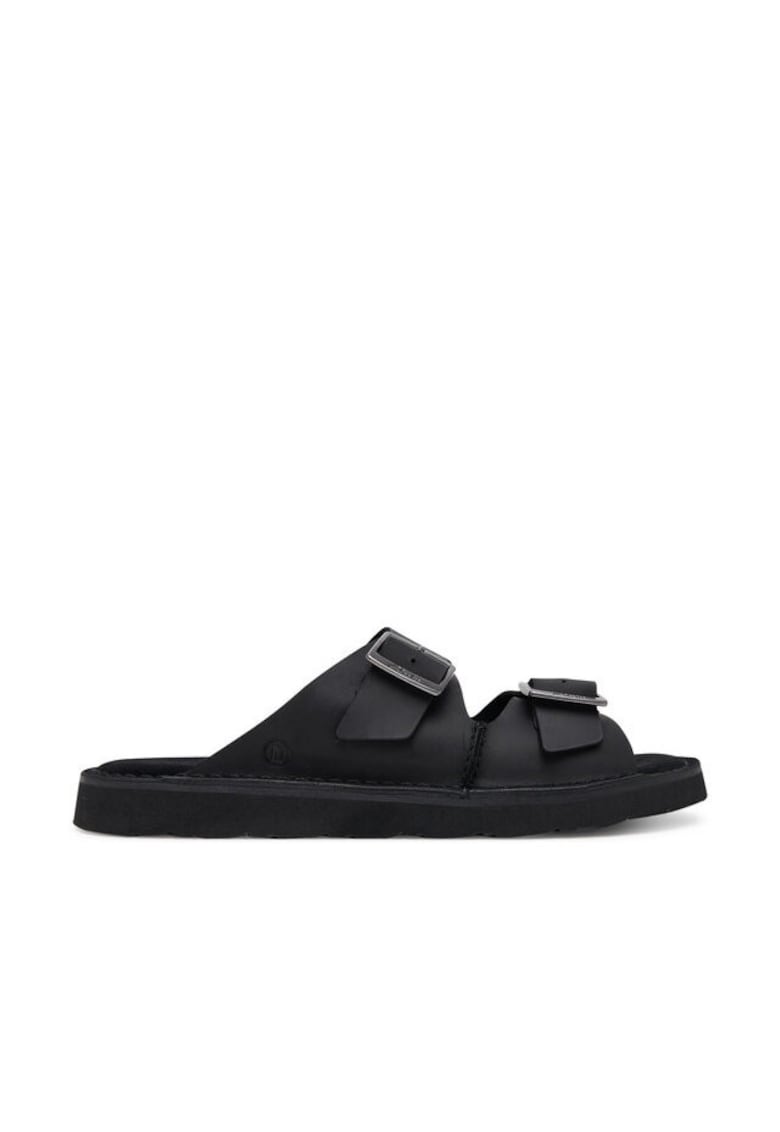 Slapi barbati  26180885 - Piele naturala - Negru - Negru