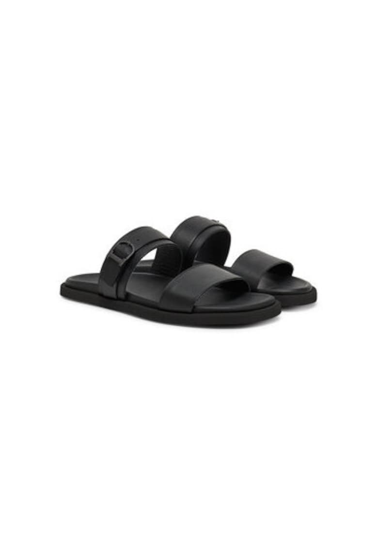 Slapi barbati  IU176101 IU1761 - Piele naturala - Negru - Negru