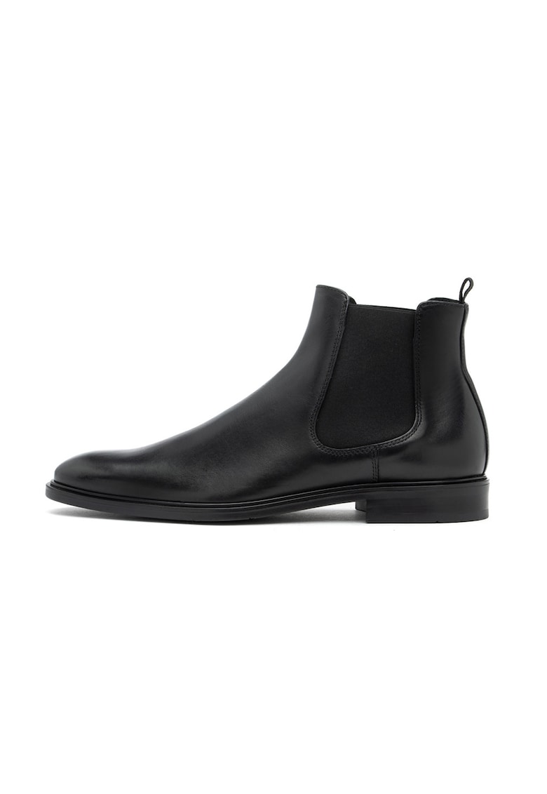 Ghete Chelsea de piele - Negru