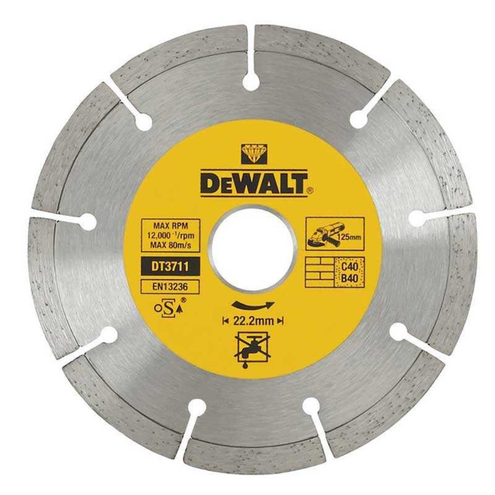 Disc diamantat segmentat DeWalt DT3711, 125 x 22,2 x 1.8 mm