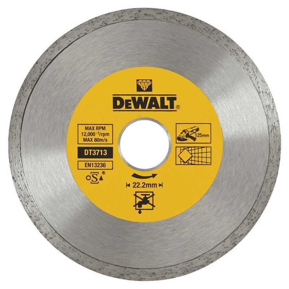 Disc diamantat continuu DeWalt DT3713, pentru taiere uscata, 125 x 22,2 mm