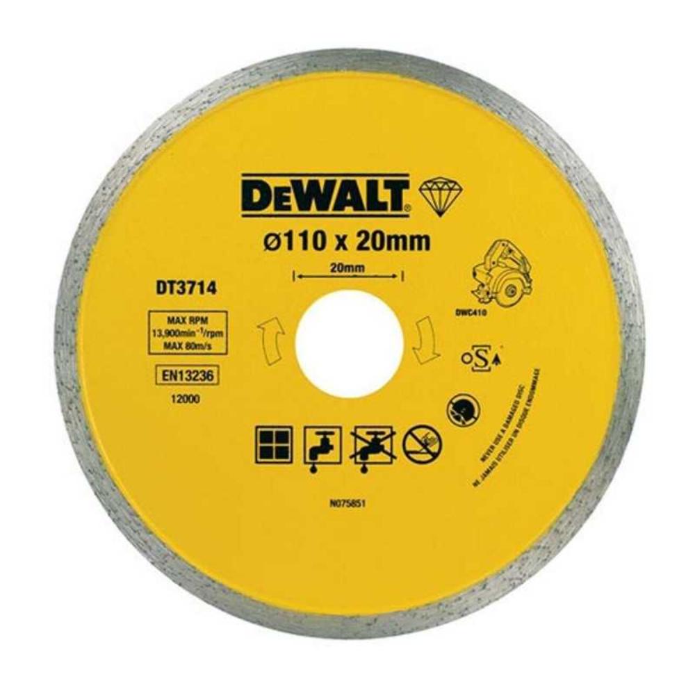 Disc diamantat pentru placi ceramice DeWalt DWC410, 110 x 20 mm