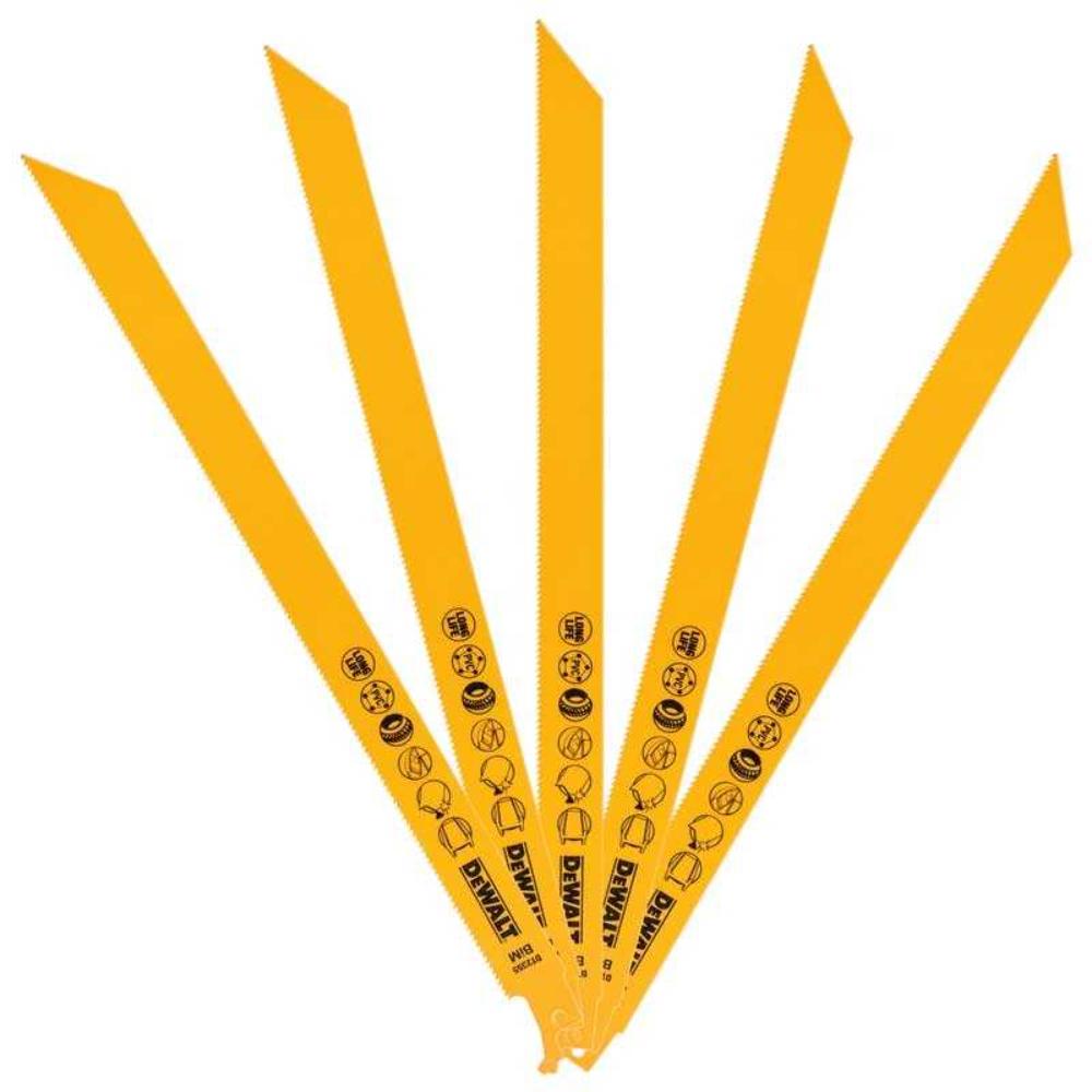 Set 5 lame fierastrau orizontal DeWALT DT2355 pentru materiale groase, cauciuc, fibra de sticla