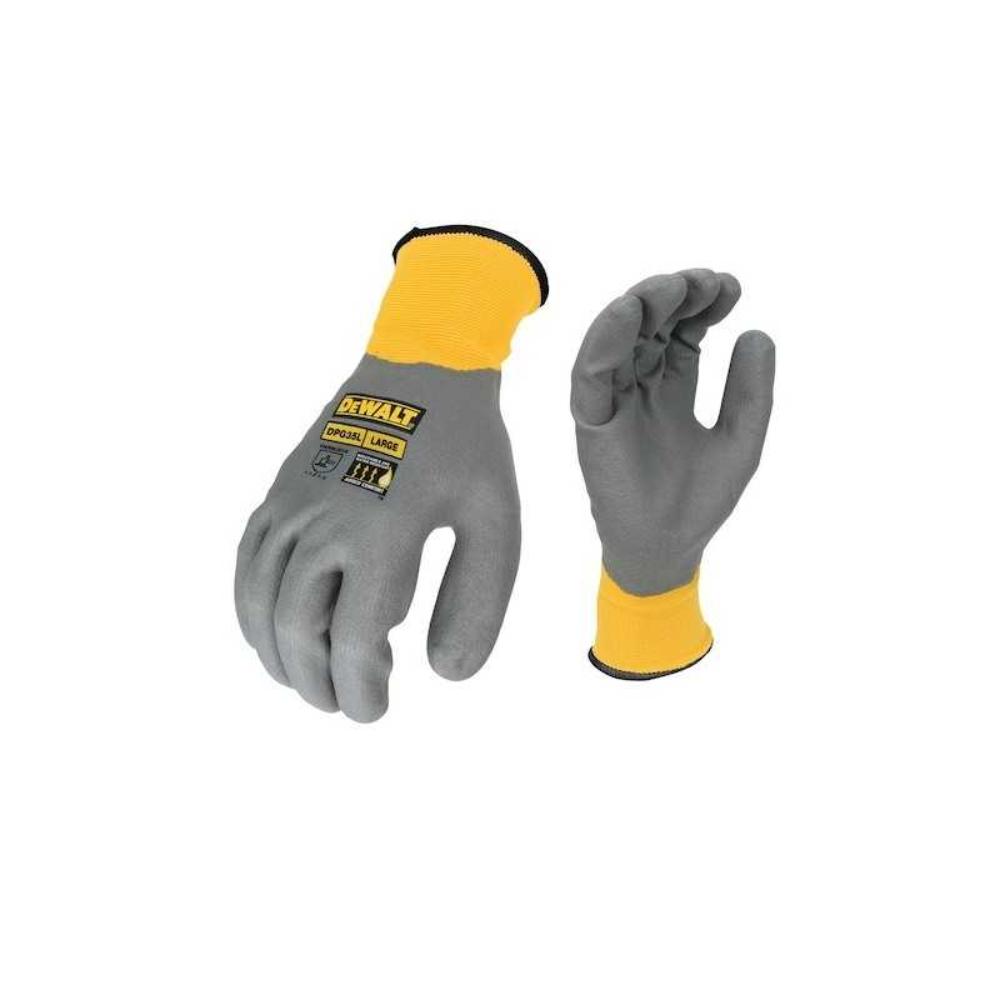 Manusi profesionale rezistente la apa DeWalt DPG35L, nitril, marimea L, gri-galben