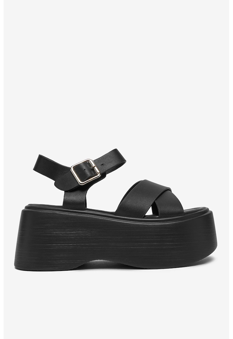 Sandale cu platforma  Sintetic - Negru - Negru