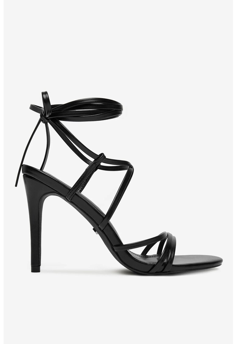 Sandale cu toc  Material Sintetic - Negru