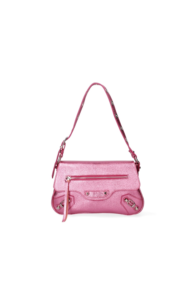 Geanta crossbody de piele cu tinte - Fucsia