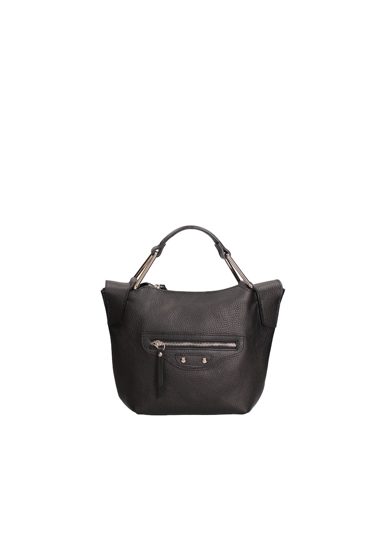 Geanta crossbody din piele cu bareta ajustabila - Negru