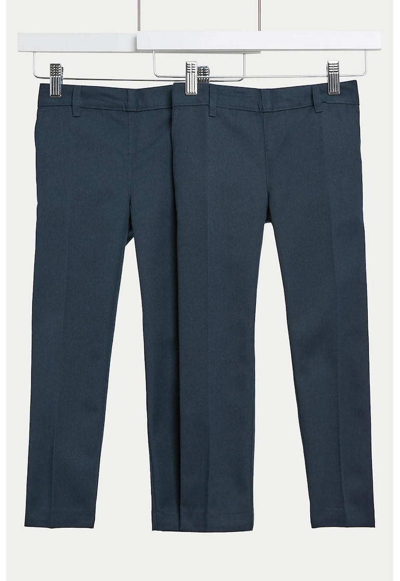 Set de pantaloni cu pliuri - 2 perechi - Bleumarin