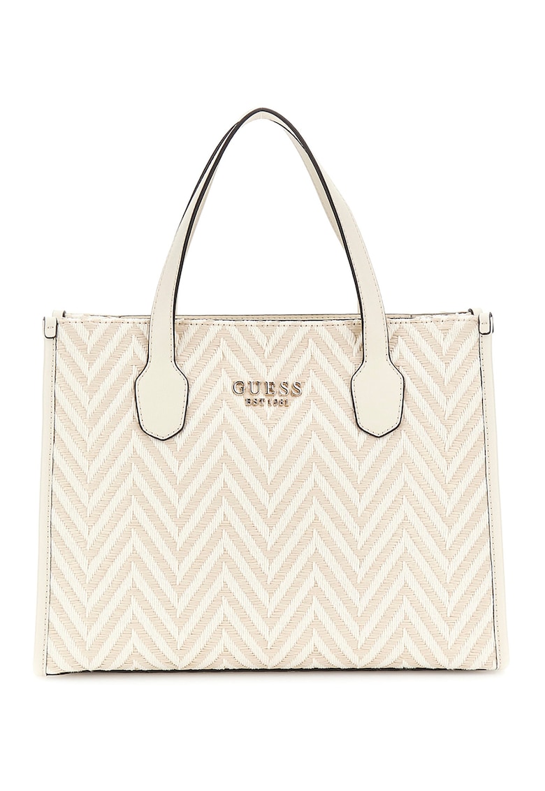 Geanta tote cu model Silvana - Crem