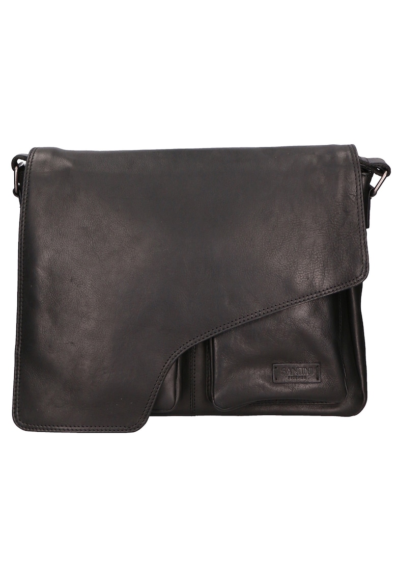 Oferte la Geanta messenger unisex de piele 27269 - Negru