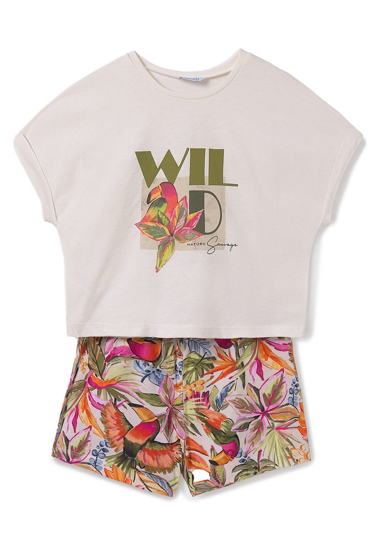 Set tricou si pantaloni scurti fete  6221 - Bumbac - Multicolor - Multicolor