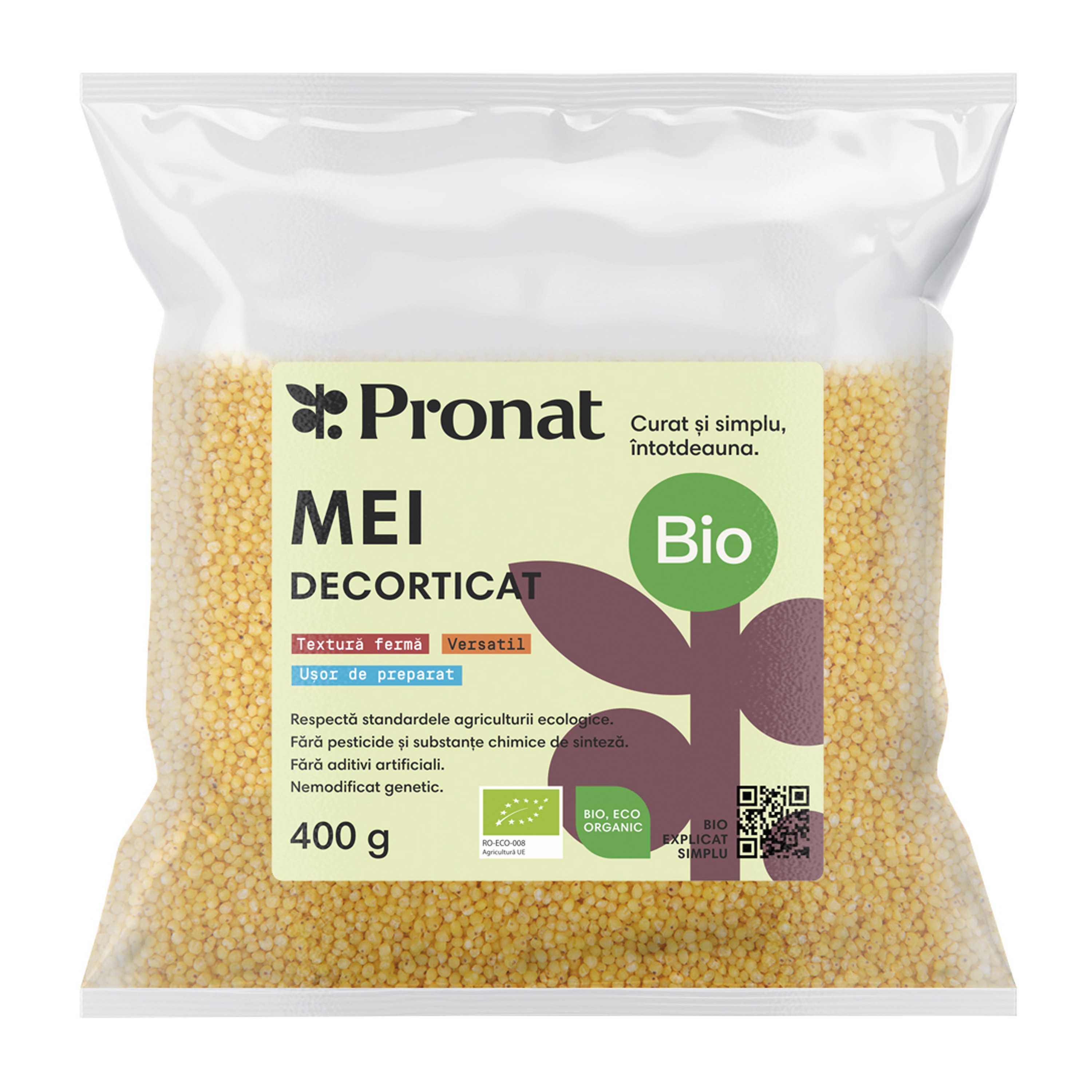 Mei bio decorticat, 400g Pronat