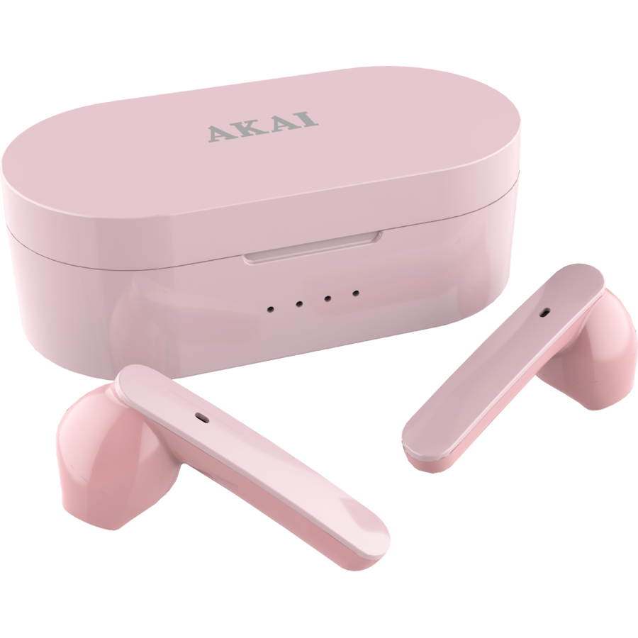 Casti Handsfree Bluetooth Earbuds Carcasa Cu Acumulator Roz
