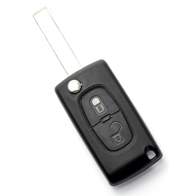 Carcasa pentru Cheie Citroen / Peugeot 307 Tip Briceag cu 2 Butoane Lama VA2-SH2 cu Suport Baterie Negru