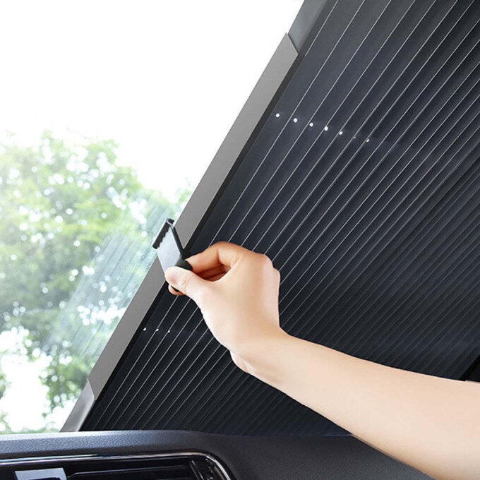 Parasolar Auto Retractabil 150 x 70cm Gri